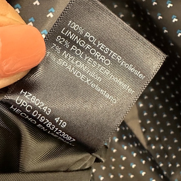 Upcycled Cropped Navy Blue Slim Fit Blazer | OOAK With Novelty Patch - Picture 7 of 7